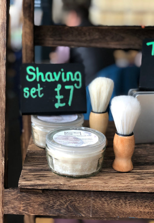 Natural shaving soap set